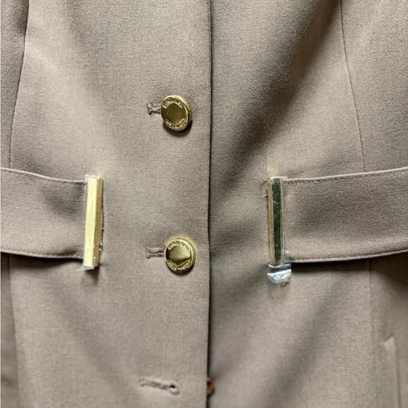 Calvin Klein Tan Button-Down Midi Dress - Picture 2 of 7